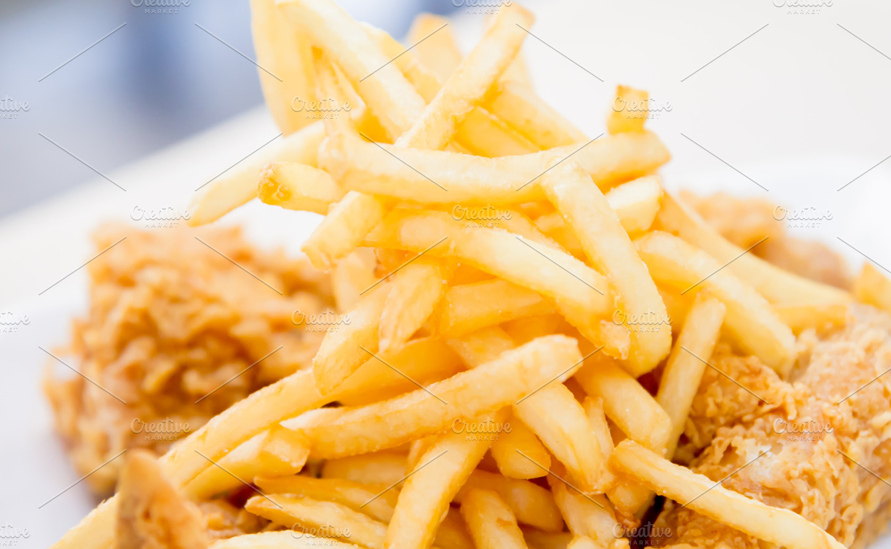 Fried Chicken and French fried, a Food & Drink Photo by PeoGeo Studio