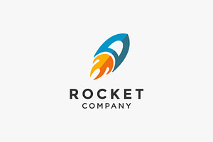 Abstract Launched Rocket Logo Icon