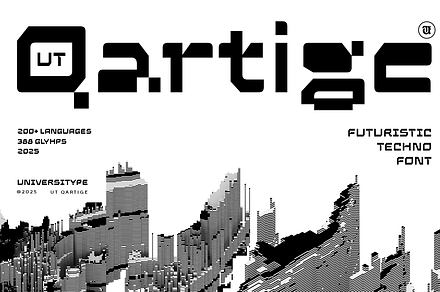 UT Qartige - A Technofuturistic Font