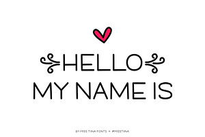 Hello My Name Is Font