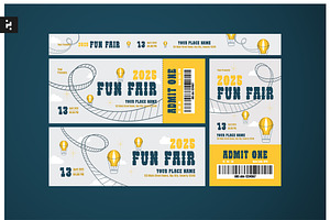 Creative Fun Fair Ticket, a Stationery Template by Neermana