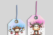 Highland Cow Birthday Animal Clipart, a Graphic by one-touch (Thumbnail 3 of 17)
