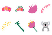 Sweet Koala Flower Crown Clipart Set, a Graphic by Julie Campbell (Thumbnail 3 of 9)