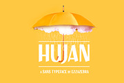 Hujan Typeface, a Sans Serif Font by Adhreza (Thumbnail 1 of 5)