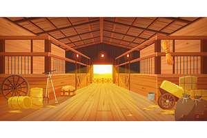 Empty stable inside, perspective, an Animal Photo by Lemberg Vector