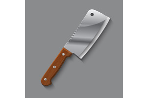 cleaver on a grey background, a Food Illustration by piter.goskov