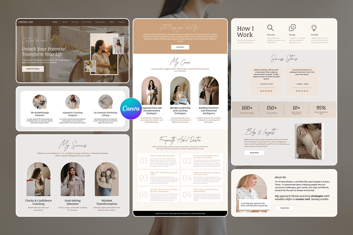 Life Coach Canva Website Template, a Landing Page Template by Snapybiz (Photo 10 of 10)