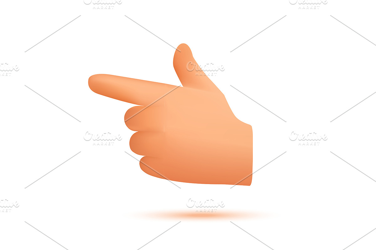 3D icon of a hand with raised index, an Illustration by Booblgum