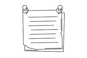 Paper note with pin., a Decorative Illustration by incomible