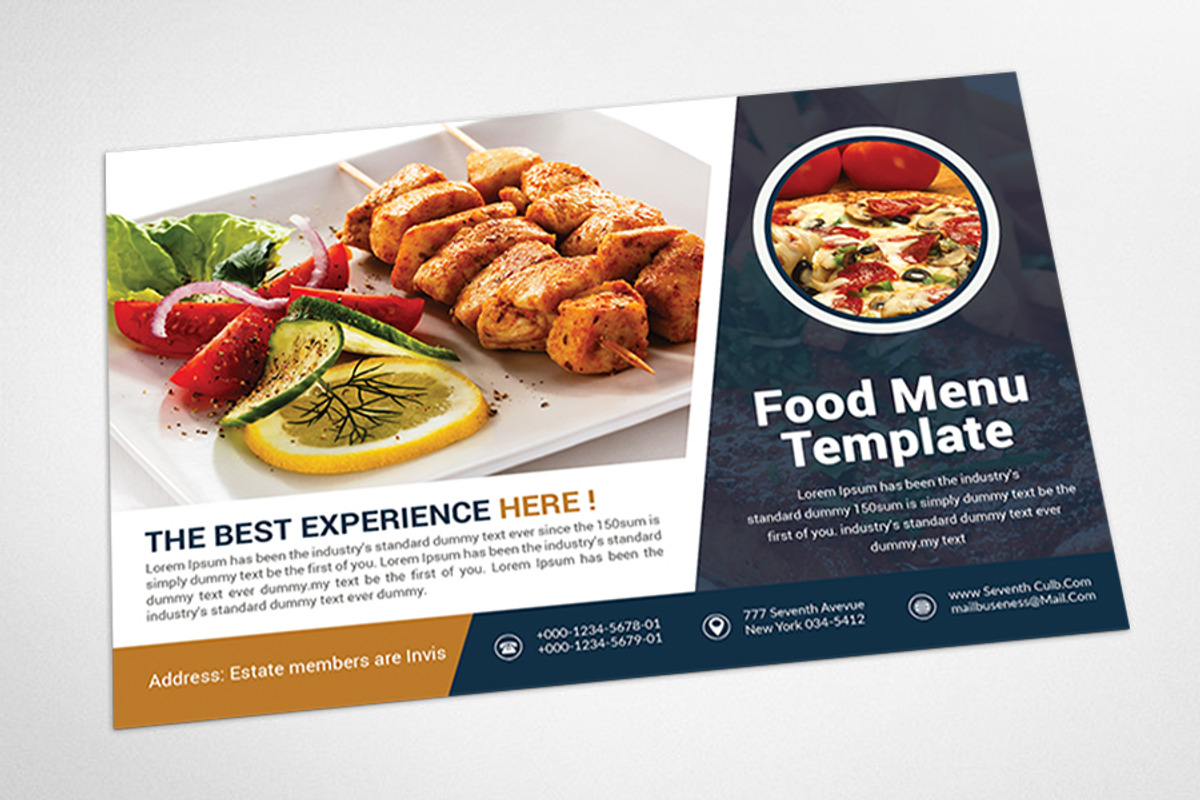 Restaurant Post Card Design, a Card Template by AfzaalGraphics (Photo 3 of 4)