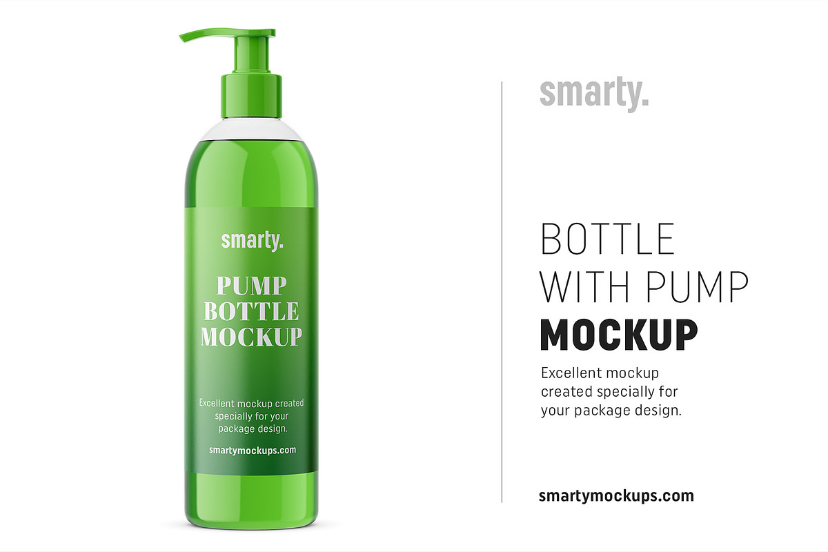 Bottle with pump mockup /transparent, a Pens & Pencil Mockup by Smarty Mockups (Photo 1 of 5)