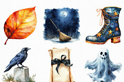Watercolor Halloween Evening Clipart, an Illustration by Craft Nest (Thumbnail 4 of 6)