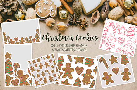 Vector Christmas gingerbread cookies
