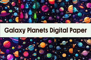 Galaxy Planets Digital Paper