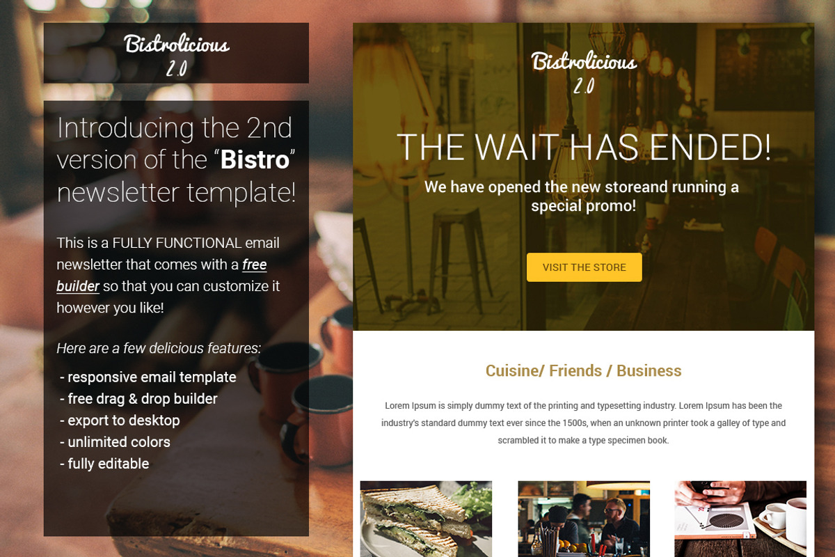 Bistro 2.0 - responsive newsletter, an Email Template by VectorBurn