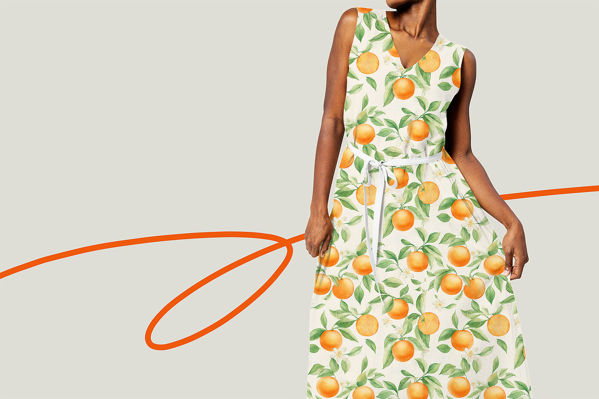 WATERCOLOR ORANGE Seamless Pattern, a Pattern Graphic by AYAKA Studio Co. (Photo 3 of 8)