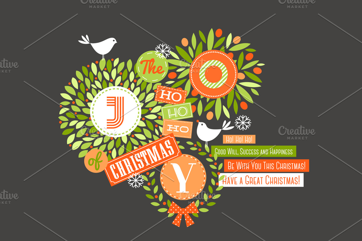 Christmas card with cute birds, a Decorative Illustration by elena_andreeva (Photo 1 of 2)