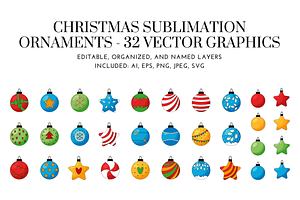 32 Christmas Vector Ornaments