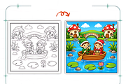 Mushroom Village Coloring Book, a Decorative Illustration by Coco Bloom (Thumbnail 7 of 8)