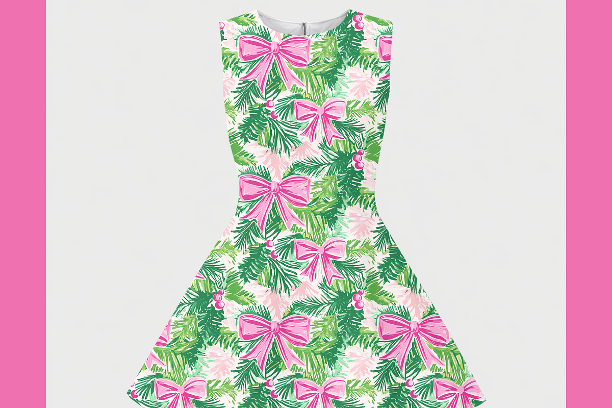 Preppy Coquette Christmas Bow Print, a Pattern Graphic by Paper & Pattern Studio (Photo 4 of 9)