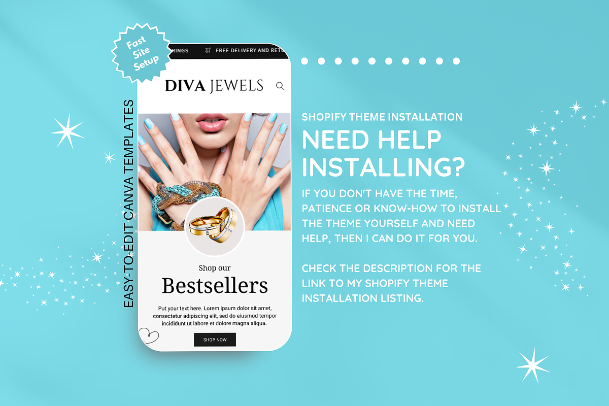 Jewelry Shopify Theme, a Shopify Template by SunshineStudioBoutique (Photo 8 of 10)