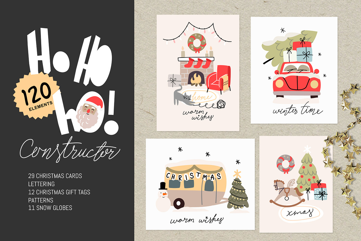 Ho HO ho constructor. Christmas card, an Illustration by bioraven (Photo 1 of 12)