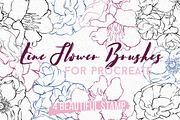 4 Flower Stamps - Procreate Brushes, a Brush Add-On by Kseniya Kaftaylova (Thumbnail 1 of 5)