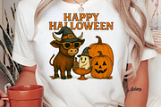 Happy Halloween Pumpkin Cow Png, an Illustration by Craft Nest (Thumbnail 2 of 6)