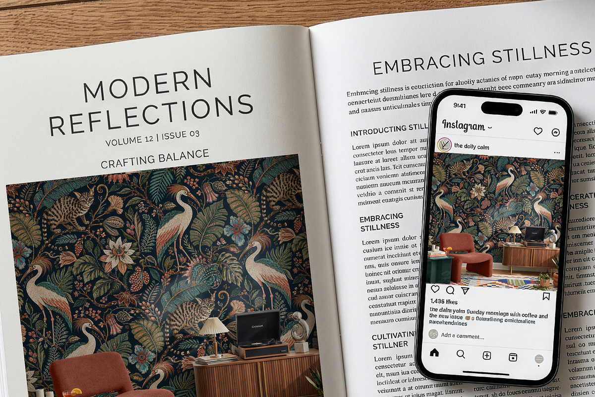 Maximalist Wallpaper Mockup PSD, a Household Mockup by 1001 mockups (Photo 5 of 5)