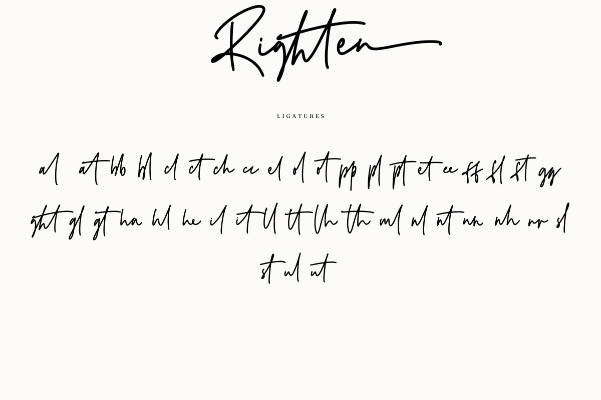 Righten – Eyecathcing Handwritten, a Script Font by Fikryal Studio (Photo 11 of 11)