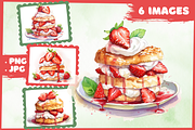 Strawberry Shortcakes Clip Art, a Food Illustration by Whimsy & Wishes (Thumbnail 1 of 4)