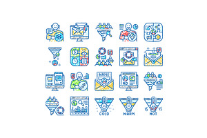 lead marketing generation icons hand, an Object Illustration by pikepicture