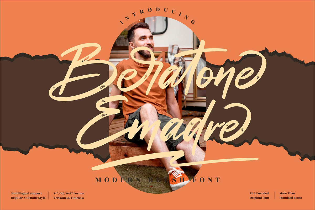 Beratone Emadre Brush LS, a Script Font by GranzCreative (Photo 2 of 15)