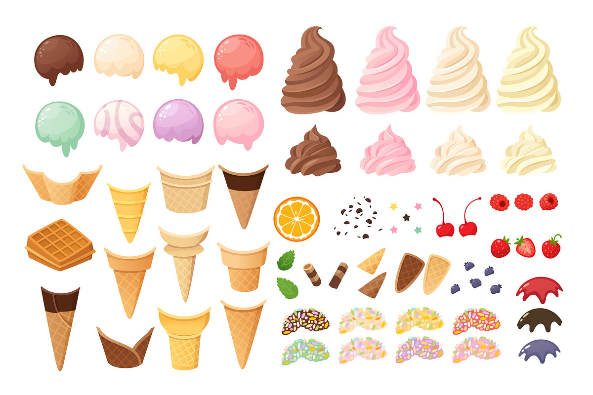 80 Ice Creams + Constructor Elements, an Illustration by Moonery's (Photo 2 of 9)