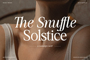 The Snuffle Solstice Nostalgic Serif, a Serif Font by Mahesans Co (Thumbnail 1 of 13)