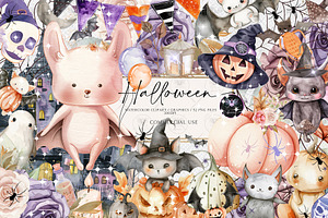 Pumpkin Halloween Clipart Watercolor