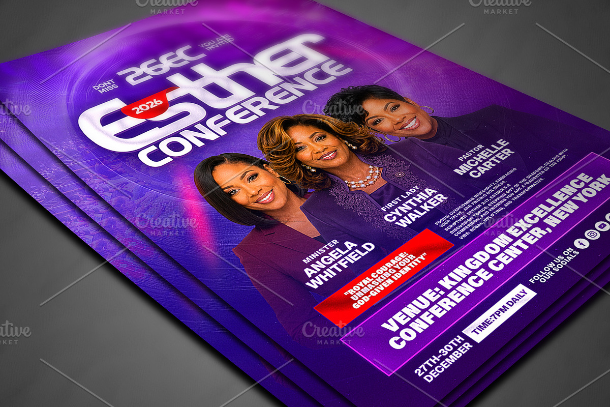 Esther Conference Church Flyer PSD, a Social Media Template by church flyer templates (Photo 4 of 11)