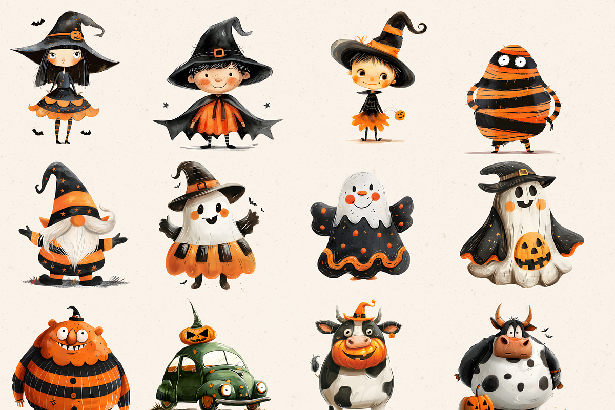 HALLOWEEN CLIPART PACK, a Person Illustration by Daring Digies (Photo 3 of 8)