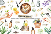 Watercolor organic cosmetic clipart, a Healthcare Illustration by Art and Funny (Thumbnail 1 of 14)
