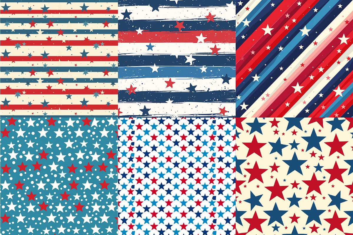 Red, White, & Blue Stars Pattern, a Texture Illustration by DreamPrint404 (Photo 3 of 3)