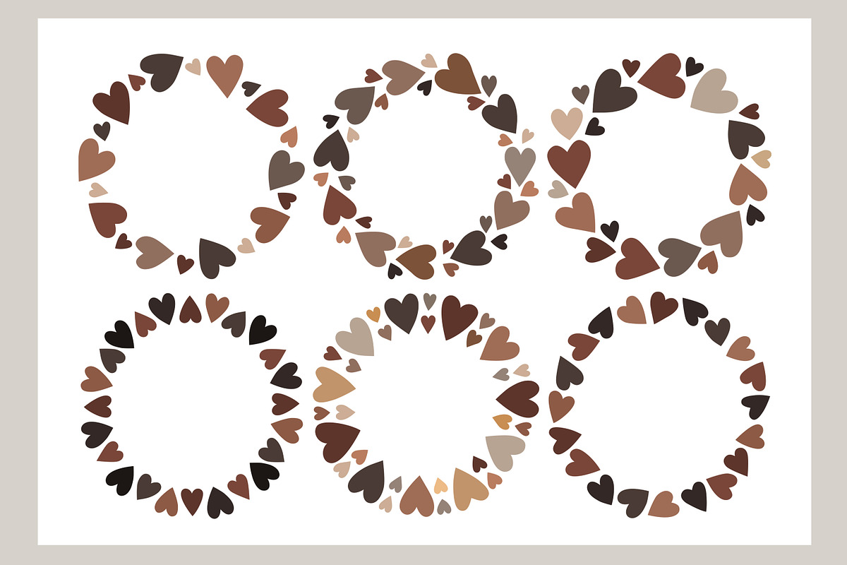 Cute Round Frames with Brown Hearts, an Object Graphic by Naty Art (Photo 5 of 6)