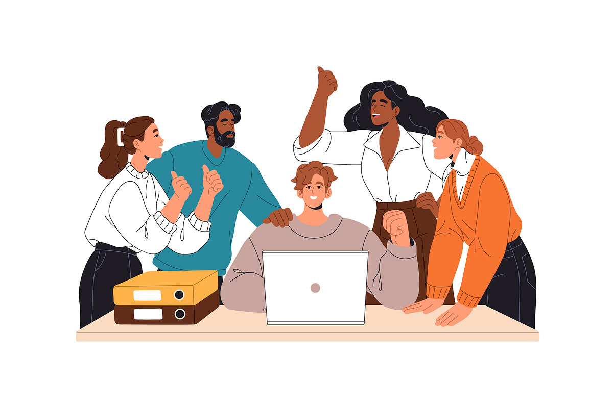 Business teams set. Work success, a Work Illustration by PaperTrident (Photo 7 of 9)