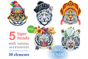 Cute watercolor tigers, an Animal Illustration by Watercolor fantasy (Thumbnail 1 of 6)