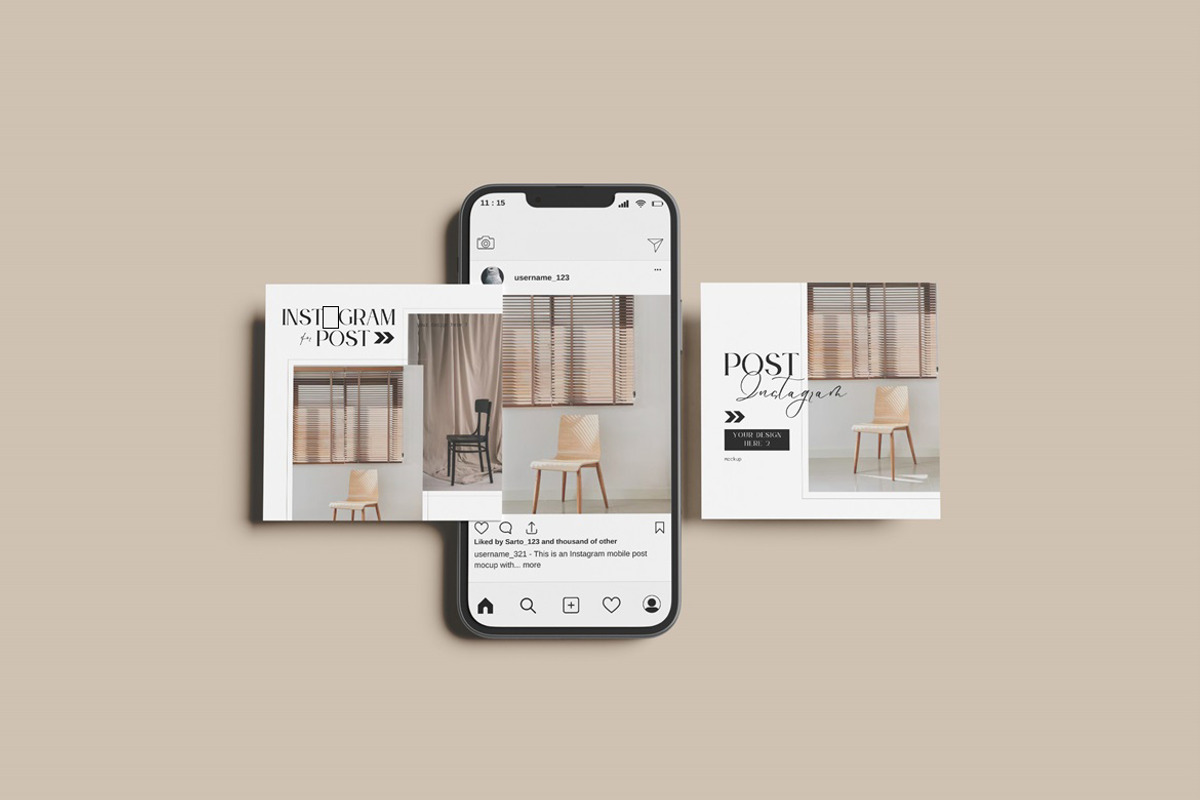 Instagram Post Mockup, an iPhone Mockup by YurnalisPerix (Photo 2 of 3)