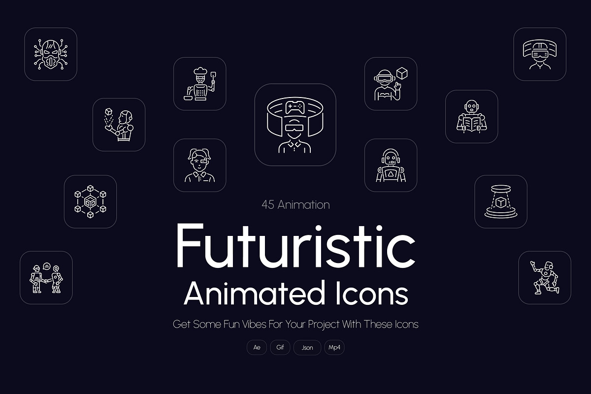 Animated Futuristic Icon Art Set, an Outline Icon by Prosymbols (Photo 1 of 4)
