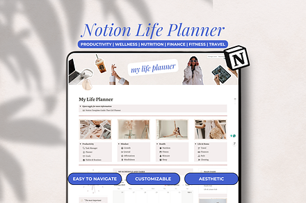 Notion Life Planner Template, an App Template by The Thrive Society