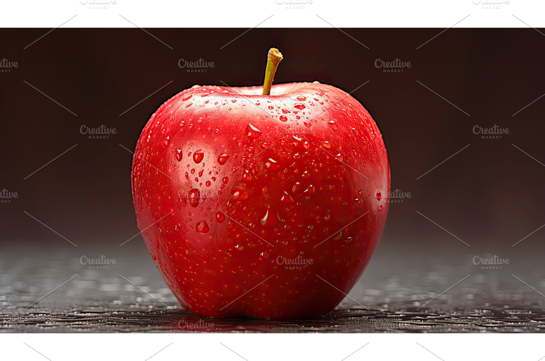 fresh stem apple fruit ai generated, a Nature Photo by pikepicture