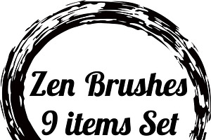 Zen circle brushes 9 shapes set