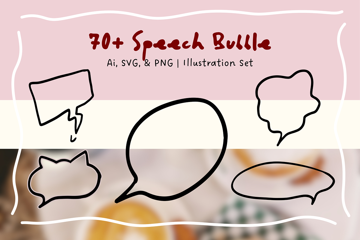 70+ Speech Bubble Illustrations Set, a Decorative Illustration by The Journey Atelier (Photo 1 of 3)