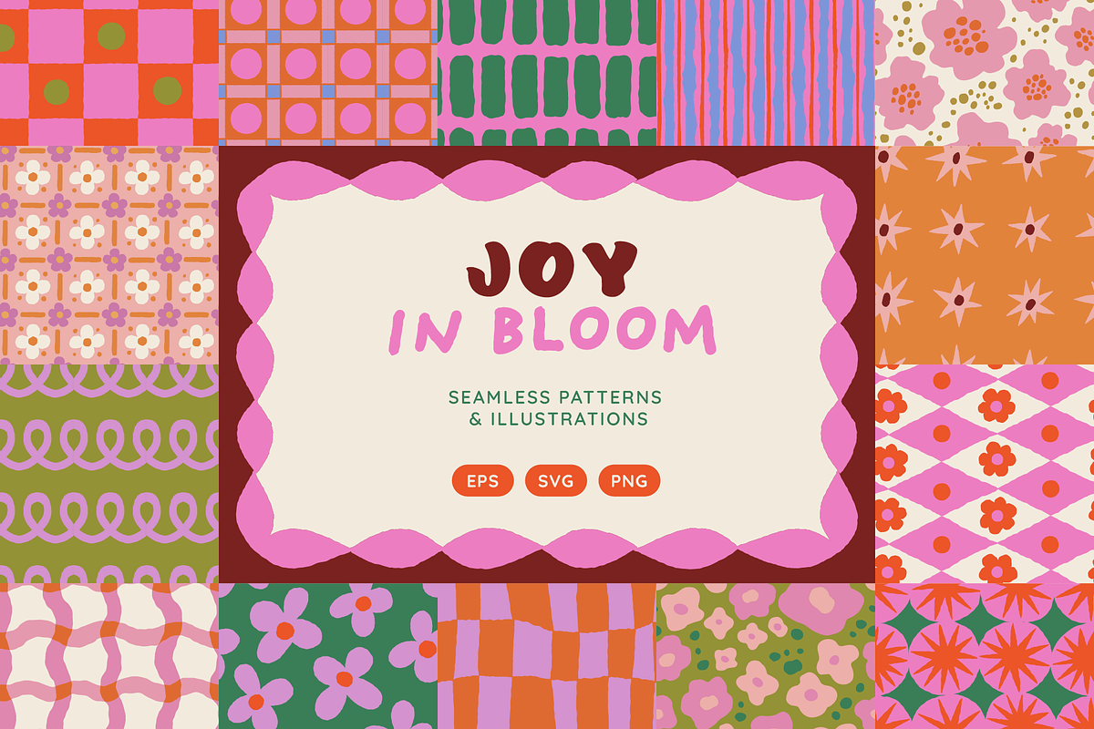 Joy in Bloom l Patterns & Graphics, a Graphic by venimo